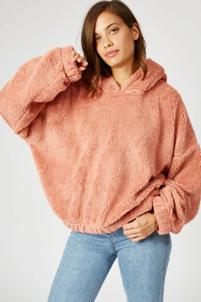 Silk & Salt comfy ears fluffy hoodie - pastel pink^ Hoodies & Sweatshirts