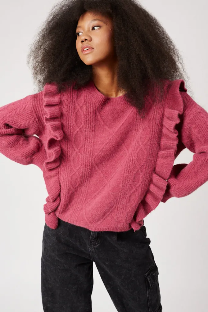 Silk & Salt gather me close sweater - fuschia^ Knitwear