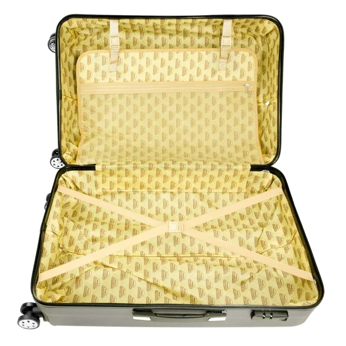 Silk & Salt 3pcs LuggaSet Lightweight Hardside ABS Travel Suitcase Spinner w/Lockable Zippers 27 Silver Grey K-CLIFFS^ Carry On Luggage