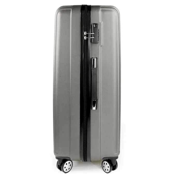 Silk & Salt 3pcs LuggaSet Lightweight Hardside ABS Travel Suitcase Spinner w/Lockable Zippers 27 Silver Grey K-CLIFFS^ Carry On Luggage