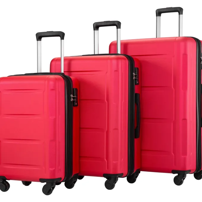 Silk & Salt uhomepro LuggaSets 20 24 28 Carry on Luggawith Spinner Wheels TSA Lock Lightweight Hard Case LuggaTravel Suitcase Christmas Gifts for Business Trip Holiday Travel Cruise Red^ Carry On Luggage|Hard Side Luggage