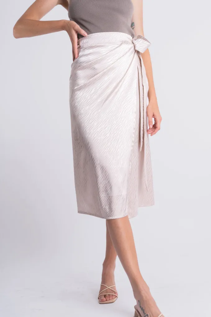 Silk & Salt silk wrap skirt - champagne^ Skirts