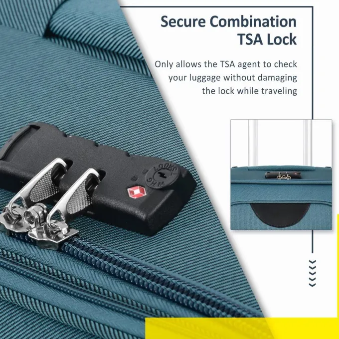 Silk & Salt Softside LuggaSet TSA Lock Expandable Spinner Wheel Luggage 3 Piece Set Suitcase22/26/30in^ Checked Luggage