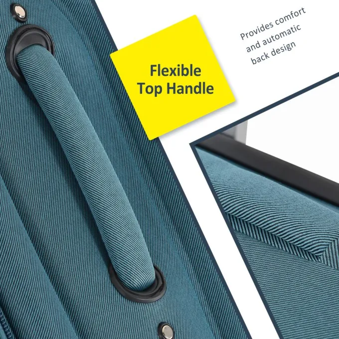 Silk & Salt Softside LuggaSet TSA Lock Expandable Spinner Wheel Luggage 3 Piece Set Suitcase22/26/30in^ Checked Luggage