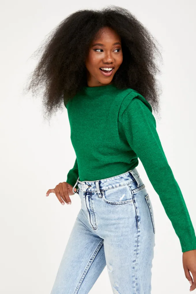 Silk & Salt flown top - green^ Knitwear