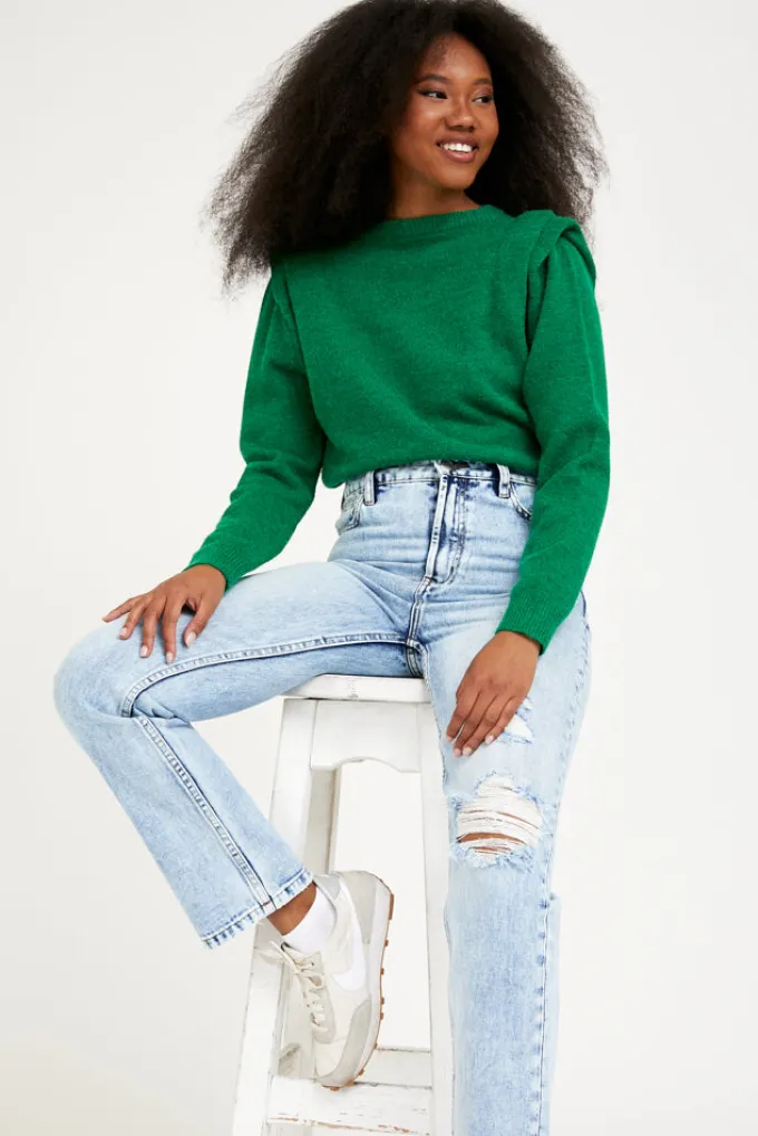 Silk & Salt flown top - green^ Knitwear