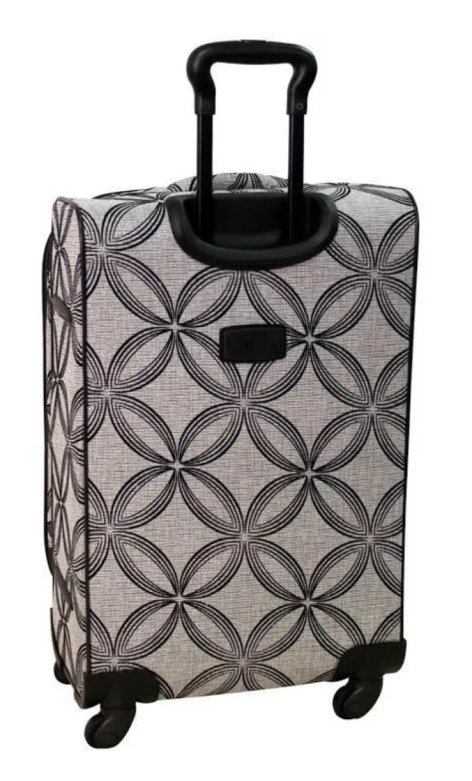 Silk & Salt 5 Pc Silver Clover Spinner LuggaSet in Black Grey^ Carry On Luggage