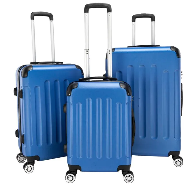 Silk & Salt Veryke 3Pcs LuggaSet Traveling Luggage Portable LarCapacity LuggaBags for Travel Rolling StoraSuitcase with Wheels 20+24+28 Blue^ Hard Side Luggage
