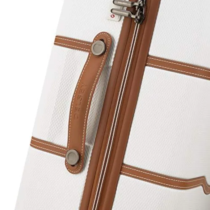 Silk & Salt DELSEY Paris Chatelet Hardside Luggawith Spinner Wheels Champagne White Checked-Lar28 Inch No Brake^ Hard Side Luggage