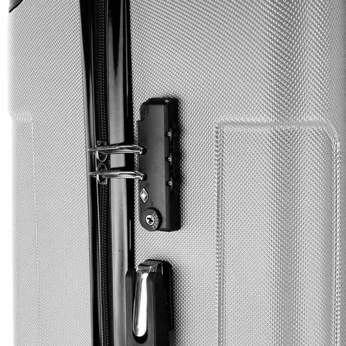 Silk & Salt VIK TECH 3 PCS LuggaTravel Set Bag ABS Trolley Hard Shell Suitcase w/TSA lock Light Gray^ Hard Side Luggage