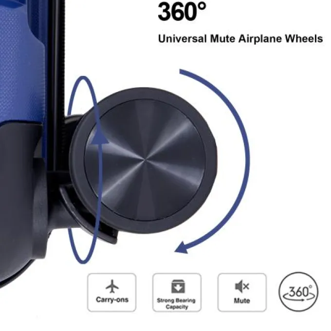 Silk & Salt UBesGoo 20''/24''/28'' 3 Piece Set Luggage PP Hardshell Suitcase Lightweight TSA Lock with Spinner Wheels Navy Blue^ Checked Luggage