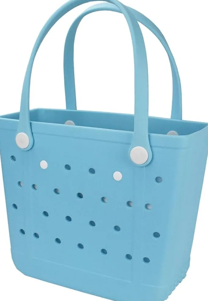 Silk & Salt Medium Beach Bag Waterproof Rubber Beach Bag Washable Open Tote Bag Durable Tote Travel Bags for Outdoor Sport^ Tops