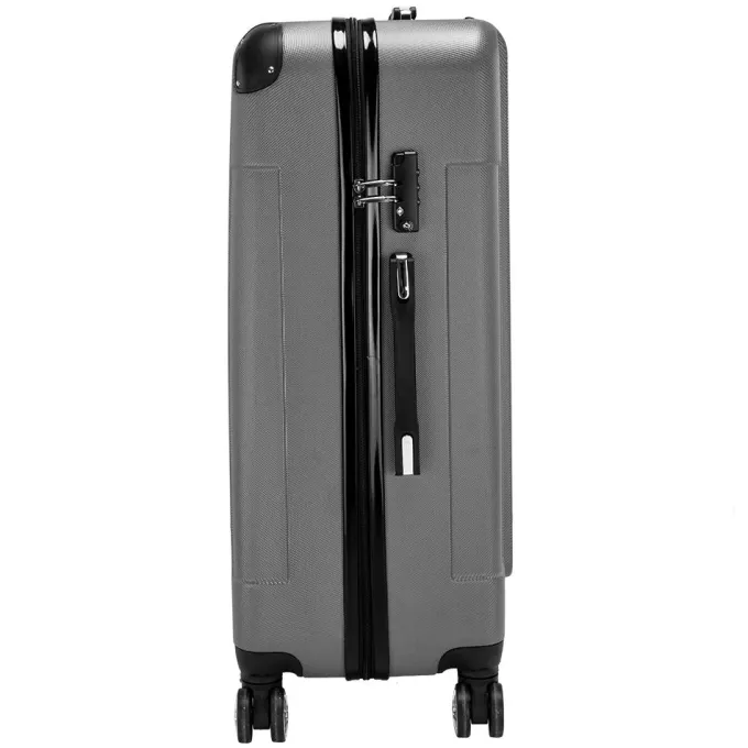 Silk & Salt LuggaSets for Women 3 Piece Hardshell Lightweight LuggaSets with Spinner Wheels and Lock ABS Rolling Trolley Travel Suitcases Bags Deep Grey^ Hard Side Luggage