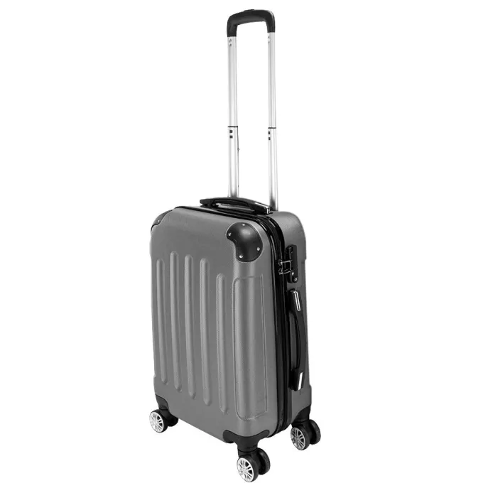 Silk & Salt LuggaSets for Women 3 Piece Hardshell Lightweight LuggaSets with Spinner Wheels and Lock ABS Rolling Trolley Travel Suitcases Bags Deep Grey^ Hard Side Luggage