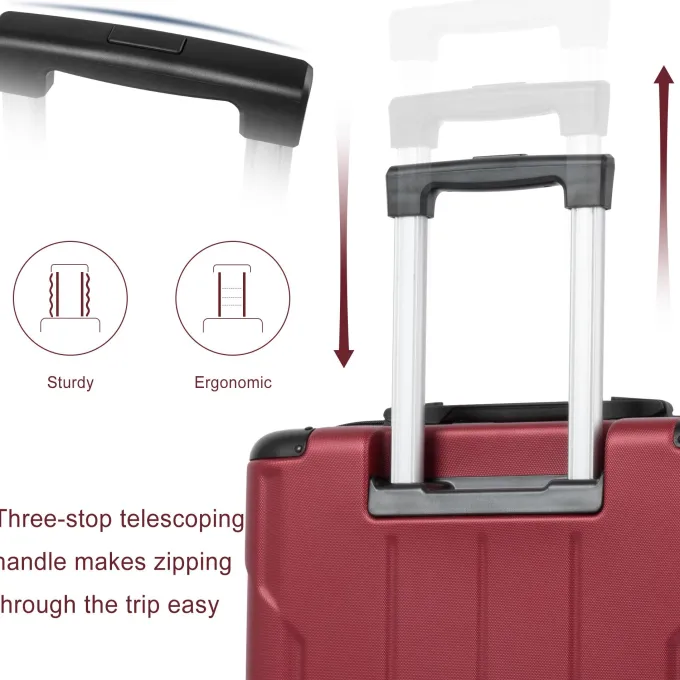 Silk & Salt Hommoo Expandable Hardside Luggawith TSA Lock 3-Piece Set (20 /24 /28) Red^ Hard Side Luggage