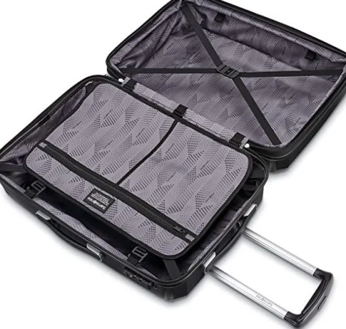 Silk & Salt Samsonite BLACK Winfield 3 DLX 25 Spinner Suitcase^ Carry On Luggage