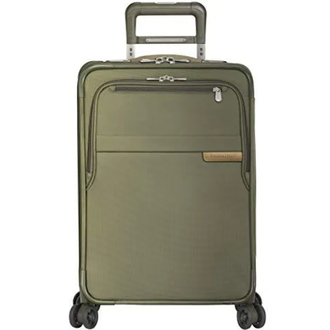 Silk & Salt Briggs ampRiley Baseline-Softside CX Expandable Carry-On Spinner Luggage Olive 22-Inch^ Hard Side Luggage