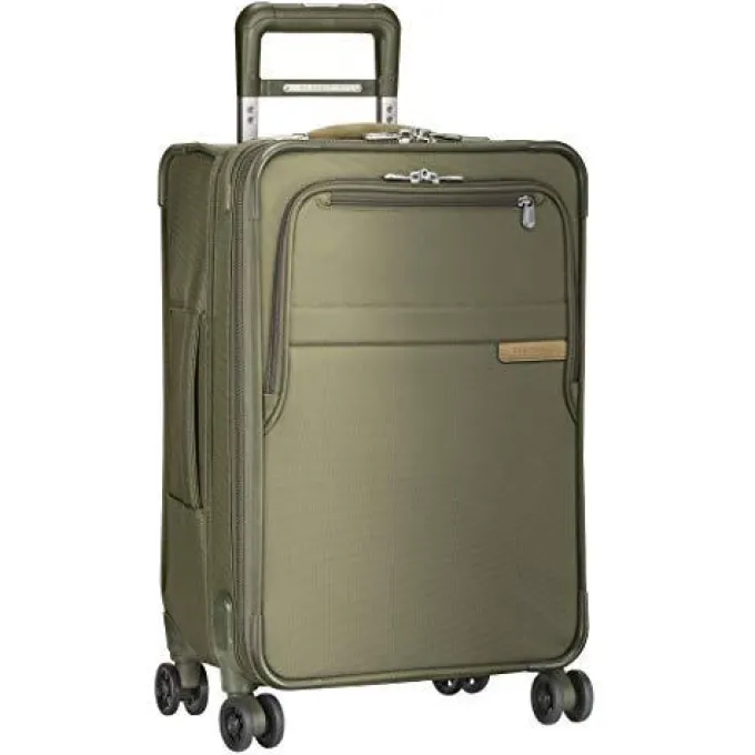 Silk & Salt Briggs ampRiley Baseline-Softside CX Expandable Carry-On Spinner Luggage Olive 22-Inch^ Hard Side Luggage