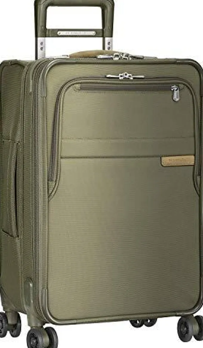 Silk & Salt Briggs ampRiley Baseline-Softside CX Expandable Carry-On Spinner Luggage Olive 22-Inch^ Hard Side Luggage