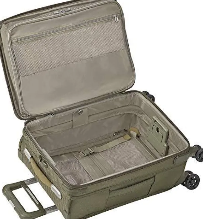 Silk & Salt Briggs ampRiley Baseline-Softside CX Expandable Carry-On Spinner Luggage Olive 22-Inch^ Hard Side Luggage