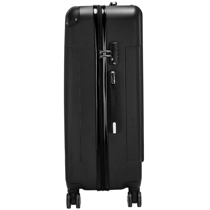 Silk & Salt LuggaSets for Women 3 Piece Hardshell Lightweight LuggaSets with Spinner Wheels and Lock ABS Rolling Trolley Travel Suitcases Bags Black^ Hard Side Luggage