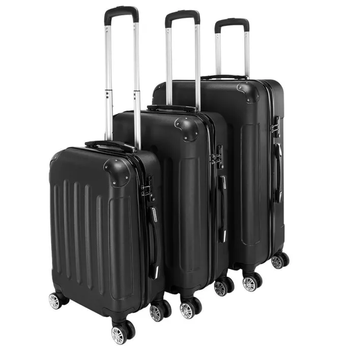 Silk & Salt Zimtown 3Pcs LuggaTravel Set Bag TSA Lock ABS Trolley Spinner Carry on Suitcase^ Hard Side Luggage