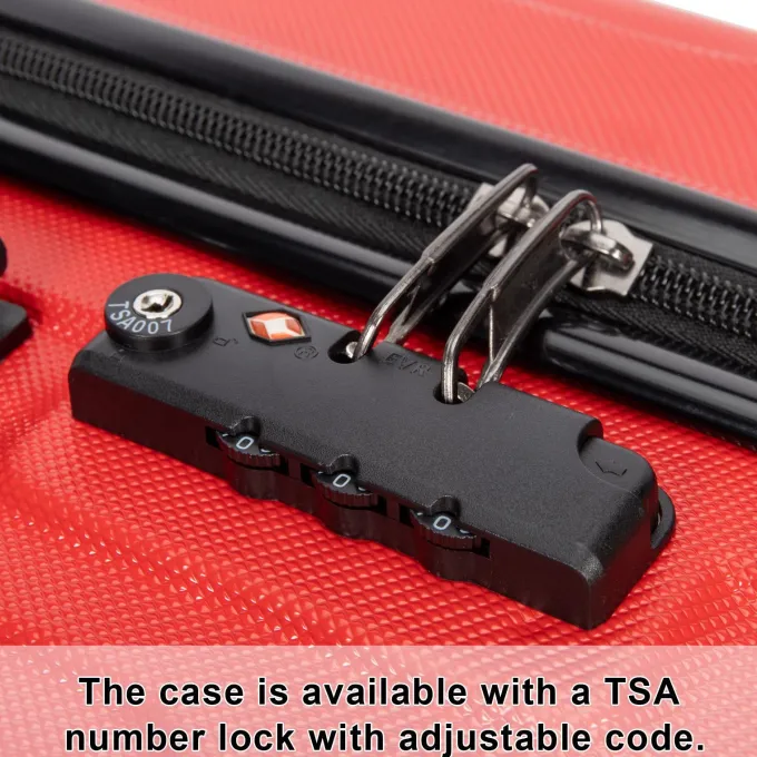 Silk & Salt GoDecor 3 Piece LuggaSets ABS Spinner Suitcase Red^ Hard Side Luggage