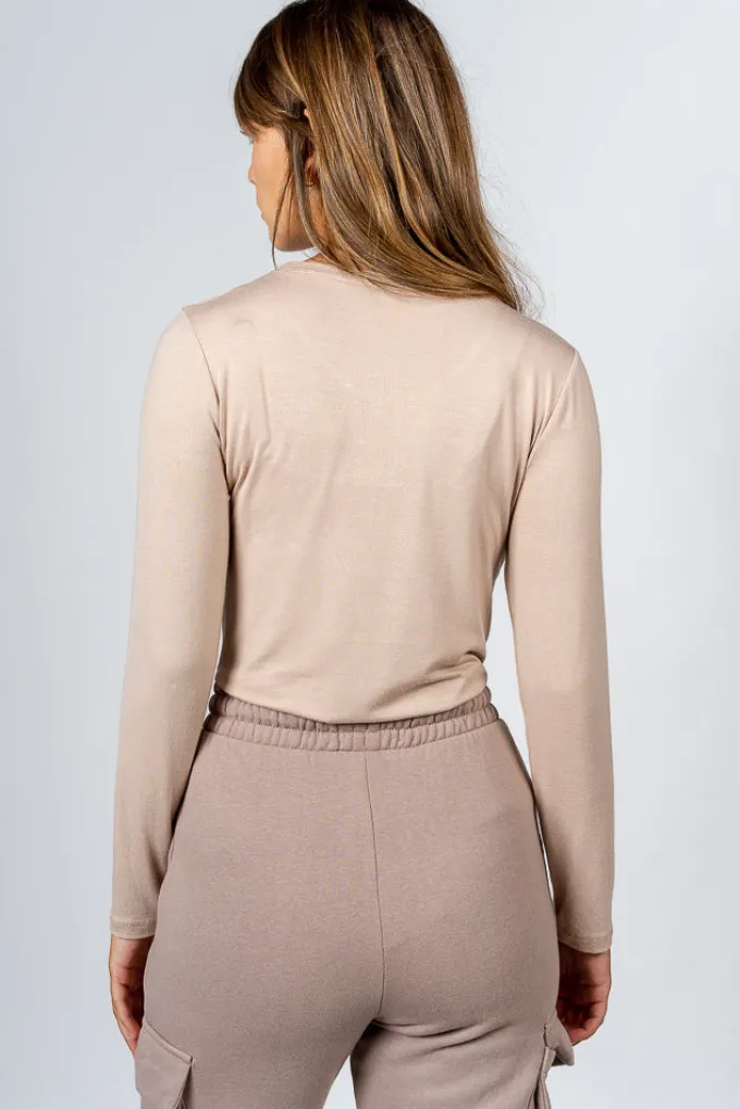 Silk & Salt aria long sleeve tee - stone^ Tops