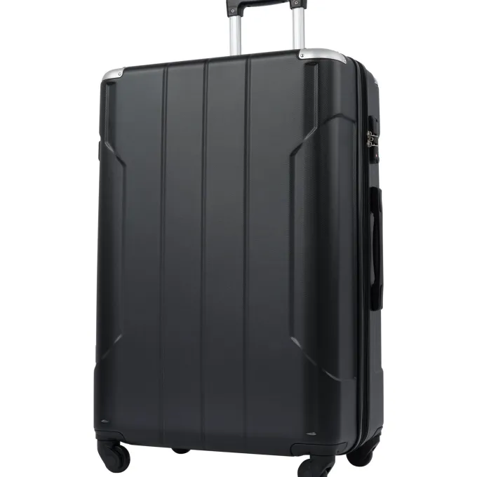 Silk & Salt Hardshell LuggaSpinner Suitcase with TSA Lock Lightweight ExpandableABS material lightweight and durable4 Quiet Spinner Wheels28''Black^ Hard Side Luggage