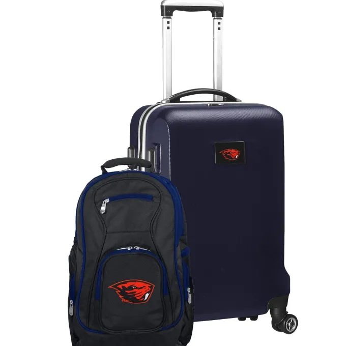 Silk & Salt Oregon State Beavers Deluxe 2-Piece Backpack and Carry-On Set - Navy^ Luggage Sets