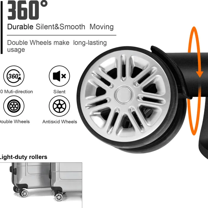 Silk & Salt AEDILYS 3 Piece Suitcase LuggaSet - Silver^ Hard Side Luggage|Luggage Sets