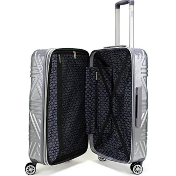 Silk & Salt BADGLEY MISCHKA Contour 3 Piece Expandable Spinner LuggaSet (Silver)^ Hard Side Luggage