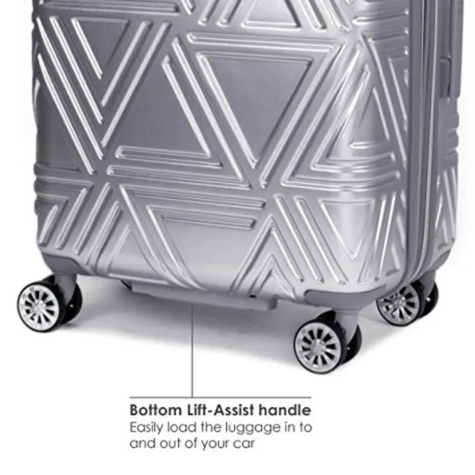 Silk & Salt BADGLEY MISCHKA Contour 3 Piece Expandable Spinner LuggaSet (Silver)^ Hard Side Luggage