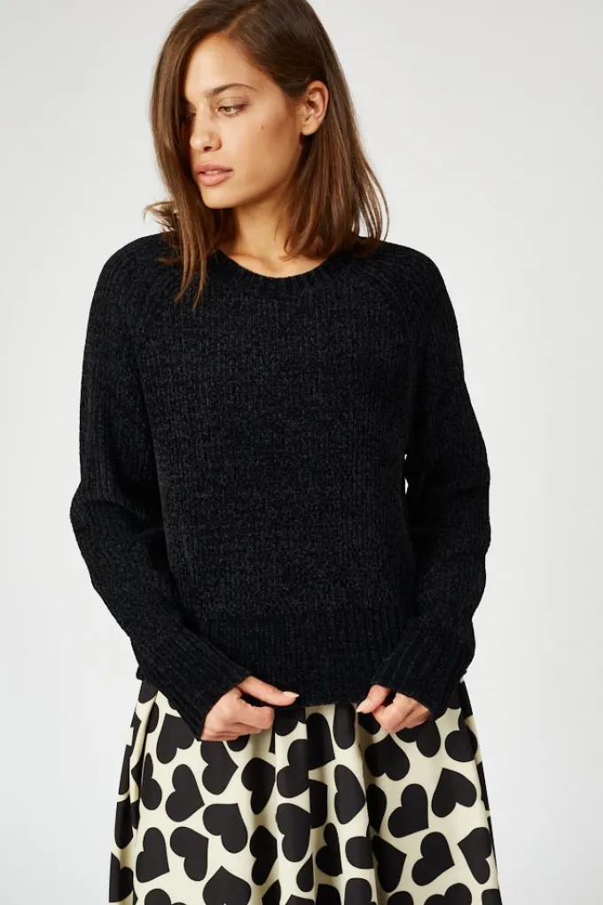 Silk & Salt chenille sweater - black^ Knitwear