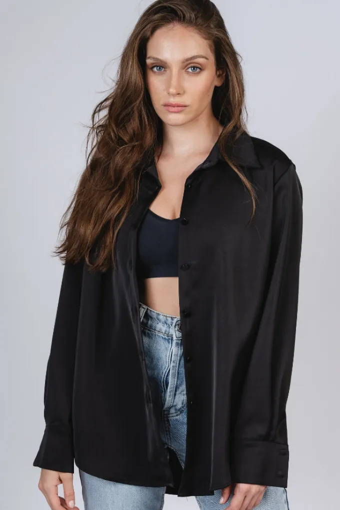 Silk & Salt silk and the city shirt - black^ Tops