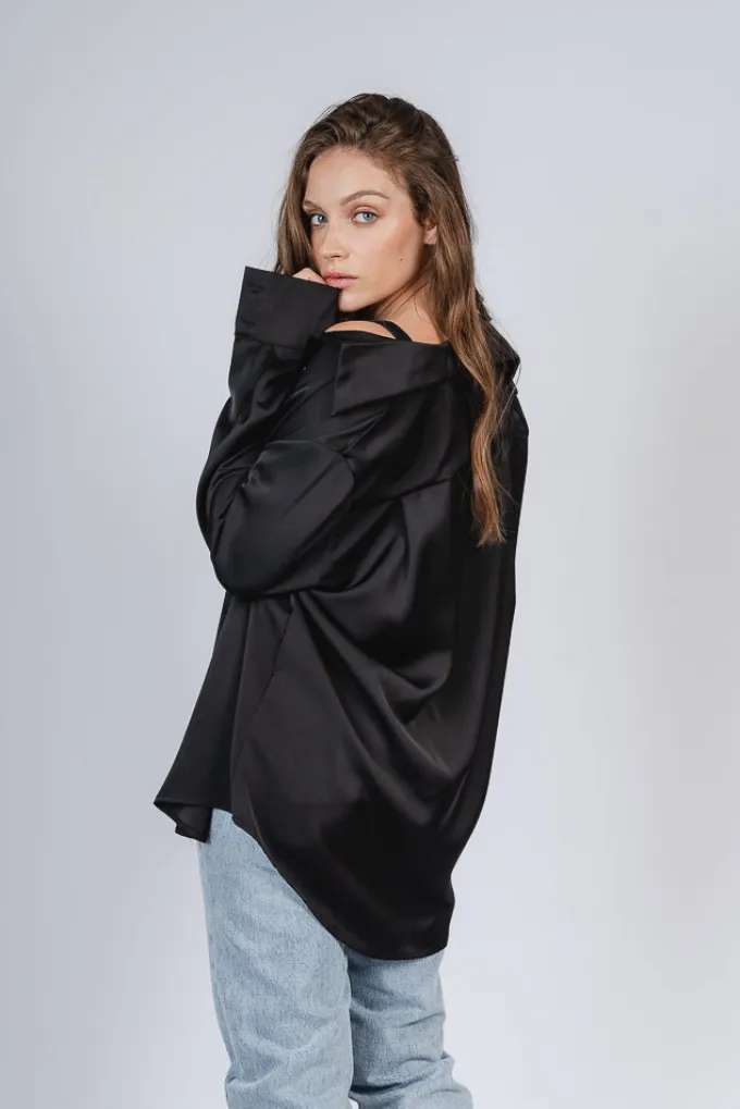 Silk & Salt silk and the city shirt - black^ Tops