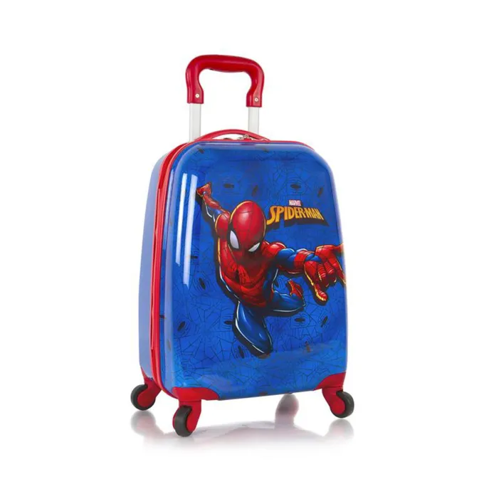 Silk & Salt Marvel-Spiderman Boys Hardside Spinner Rolling Luggafor Kids - 18 Inch^ Checked Luggage