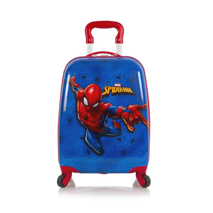 Silk & Salt Marvel-Spiderman Boys Hardside Spinner Rolling Luggafor Kids - 18 Inch^ Checked Luggage
