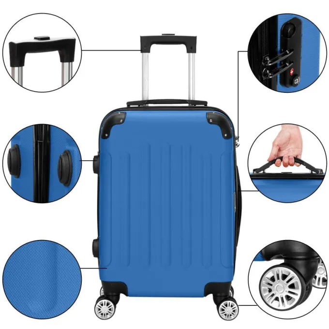 Silk & Salt Zimtown 3Pcs LuggaSet PC+ABS Trolley Spinner 20/24/28 Suitcase Hard Shell^ Carry On Luggage