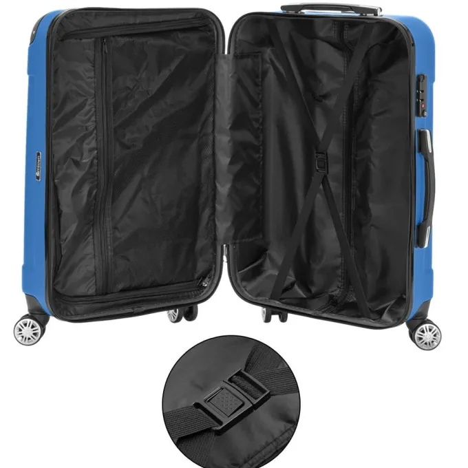 Silk & Salt Zimtown 3Pcs LuggaSet PC+ABS Trolley Spinner 20/24/28 Suitcase Hard Shell^ Carry On Luggage
