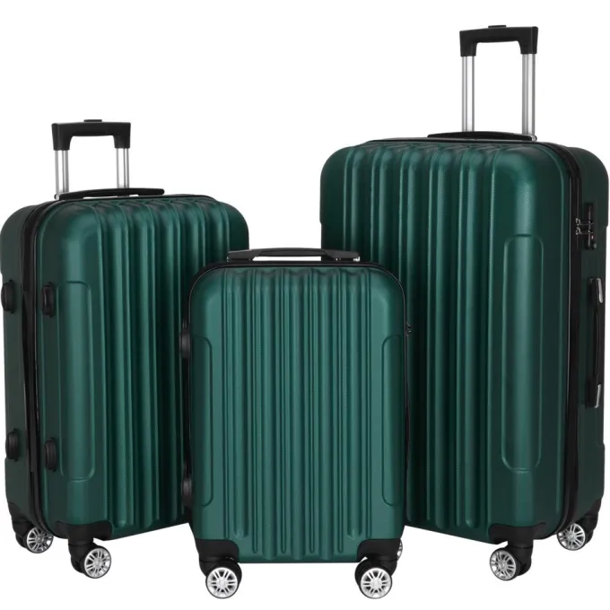 Silk & Salt TFixol 3-in-1 Multifunctional LarCapacity Traveling StoraSuitcase Dark Green^ Checked Luggage