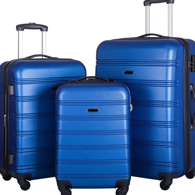 Silk & Salt Puloru 3 Piece LuggaSets Hardside Spinner Suitcases with TSA Lock^ Hard Side Luggage