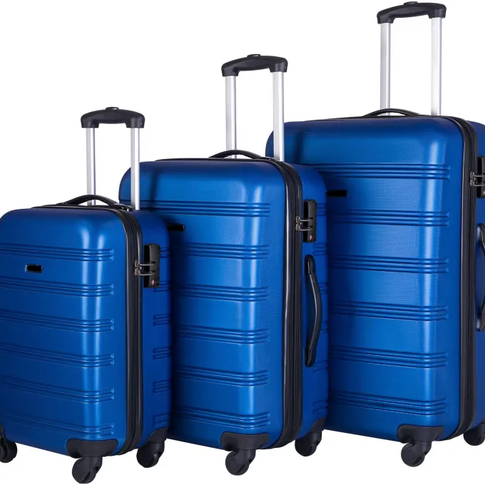 Silk & Salt Puloru 3 Piece LuggaSets Hardside Spinner Suitcases with TSA Lock^ Hard Side Luggage