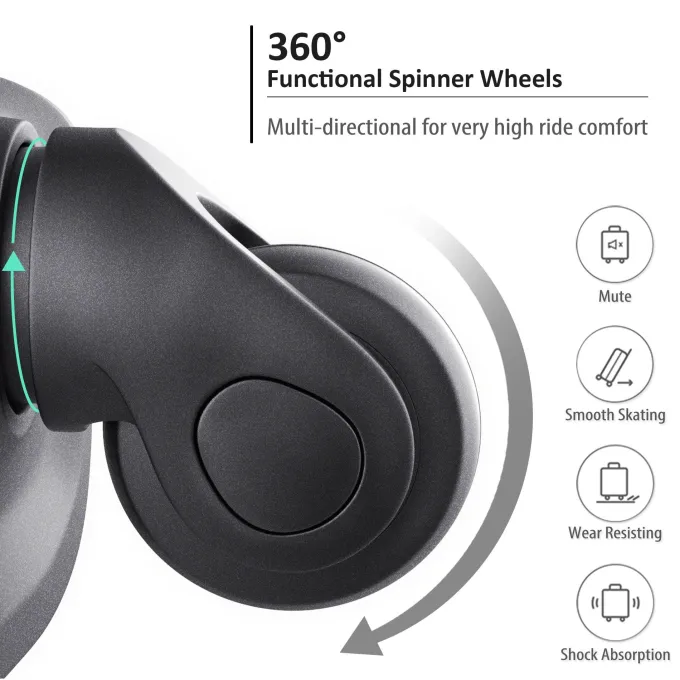 Silk & Salt Spinner Wheel LuggaSet ABS Lightweight Expanable Suitcase with TSA Lock 3 Piece^ Checked Luggage