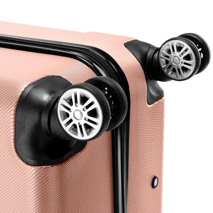 Silk & Salt 3PCS/Set 3-in-1 Portable ABS Trolley Case 20inch 24inch 28inch Rose Gold Travel LuggaSuitcase^ Luggage Sets