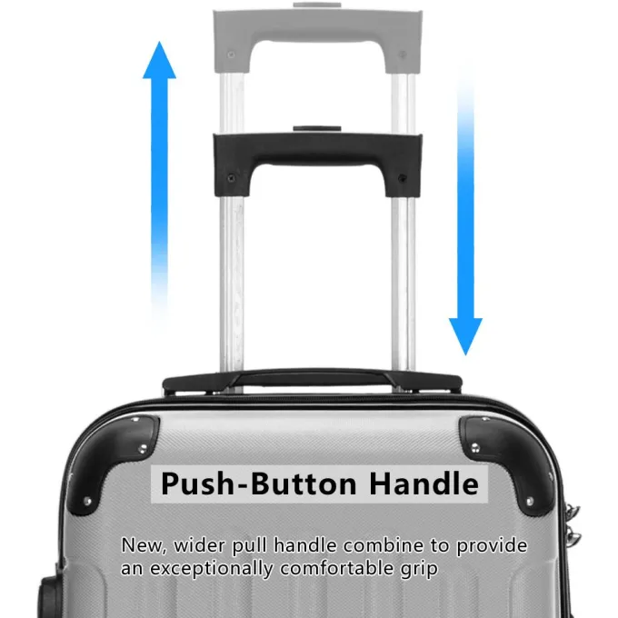 Silk & Salt Zimtown 3PCS 20/24/28 LuggaTravel Set Bag ABS Trolley Hard Shell Suitcase w/TSA lock^ Checked Luggage