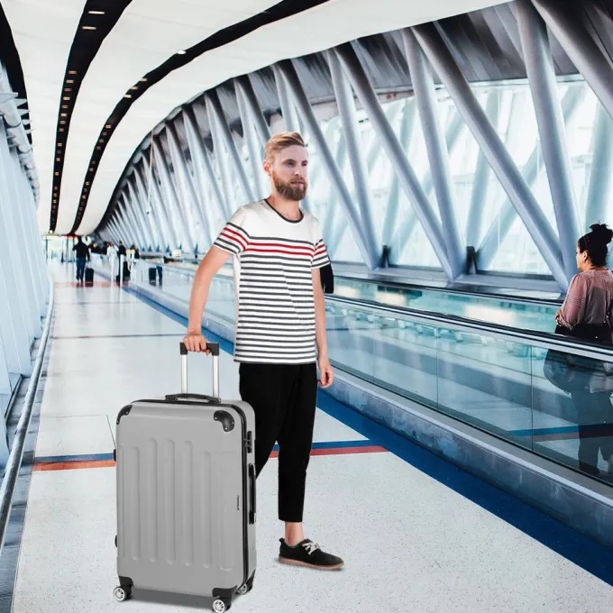 Silk & Salt Zimtown 3PCS 20/24/28 LuggaTravel Set Bag ABS Trolley Hard Shell Suitcase w/TSA lock^ Checked Luggage