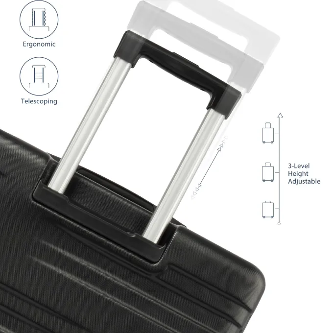 Silk & Salt 20 24 28 Carry on Luggawith Spinner Wheels 360 Degree Rotation Upgrade Rolling Suitcase Durable Suitcase Set Christmas Gifts for Business Trip Holiday Travel Cruise Black^ Luggage Sets