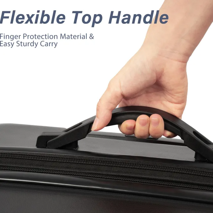 Silk & Salt 20 24 28 Carry on Luggawith Spinner Wheels 360 Degree Rotation Upgrade Rolling Suitcase Durable Suitcase Set Christmas Gifts for Business Trip Holiday Travel Cruise Black^ Luggage Sets