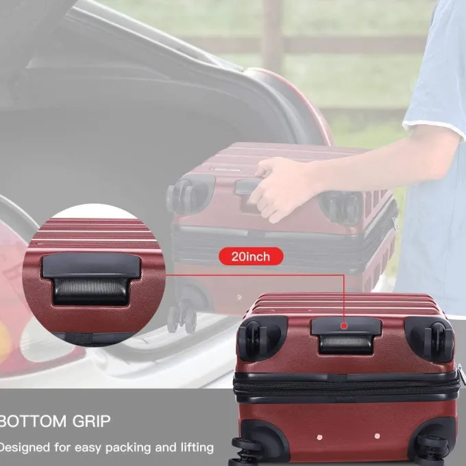 Silk & Salt Verdi LuggaSet 3 Piece - Lightweight with USB Port Hardside Carry On Suitcase - Includes Expandable 20 Inch Carry on 24In/TSA-Approved Lock 28In Checked Bag with 8-Wheel Rolling Spinner^ Checked Luggage